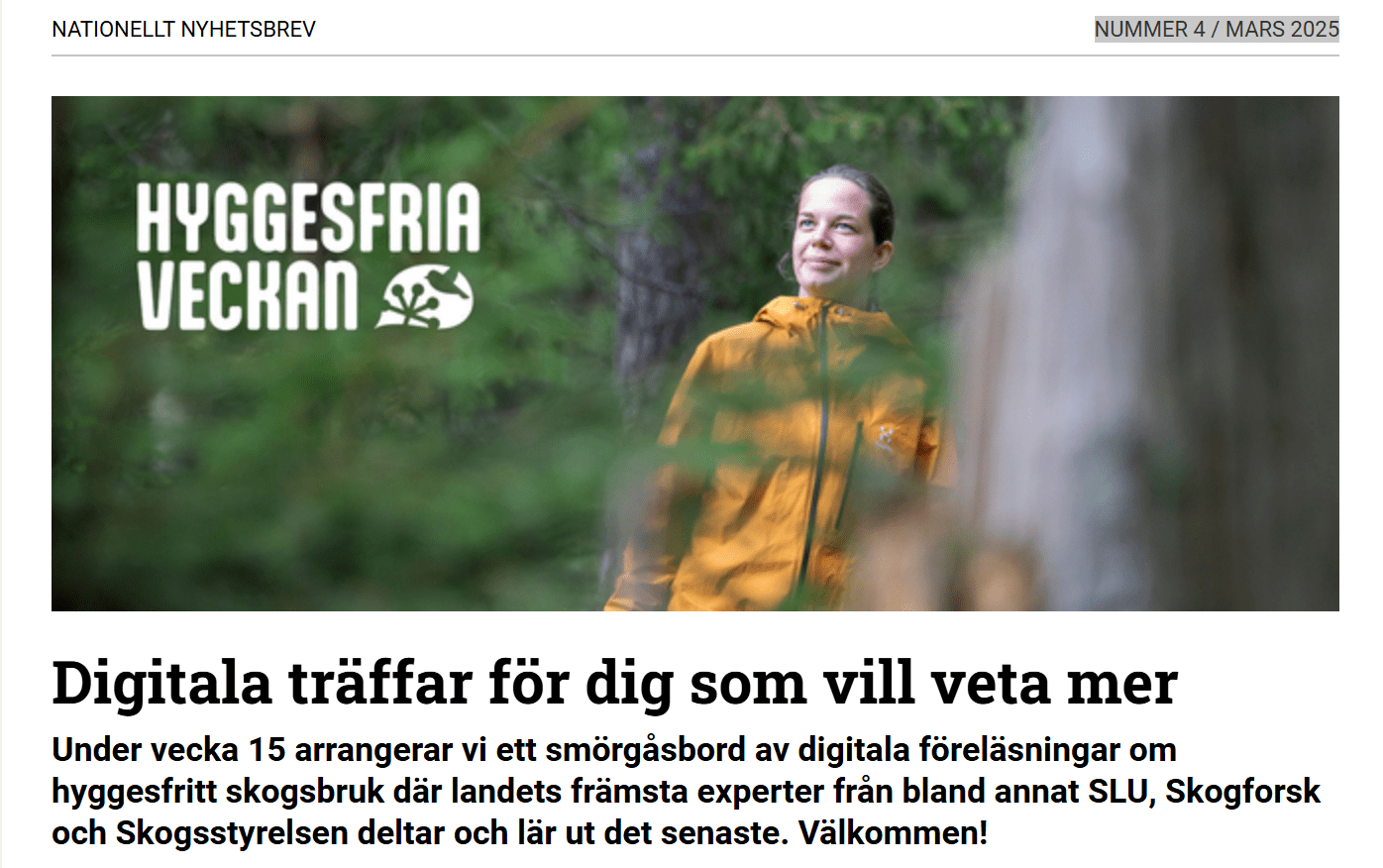 Du visar för närvarande Skogsstyrelsens nyhetsbrev nr. 4 – 2025